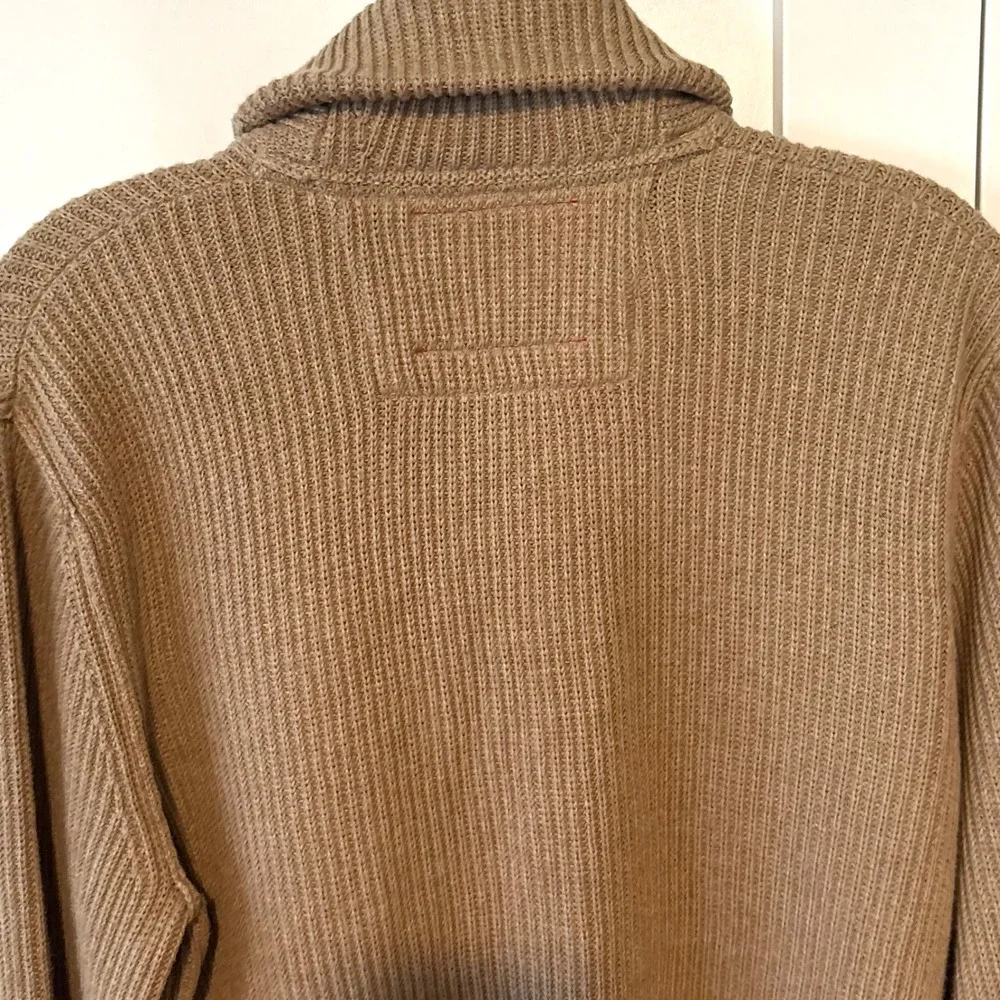 Banana Republic Heritage Khaki Safari Shawl Collar Cotton‎ Sweater in Size M